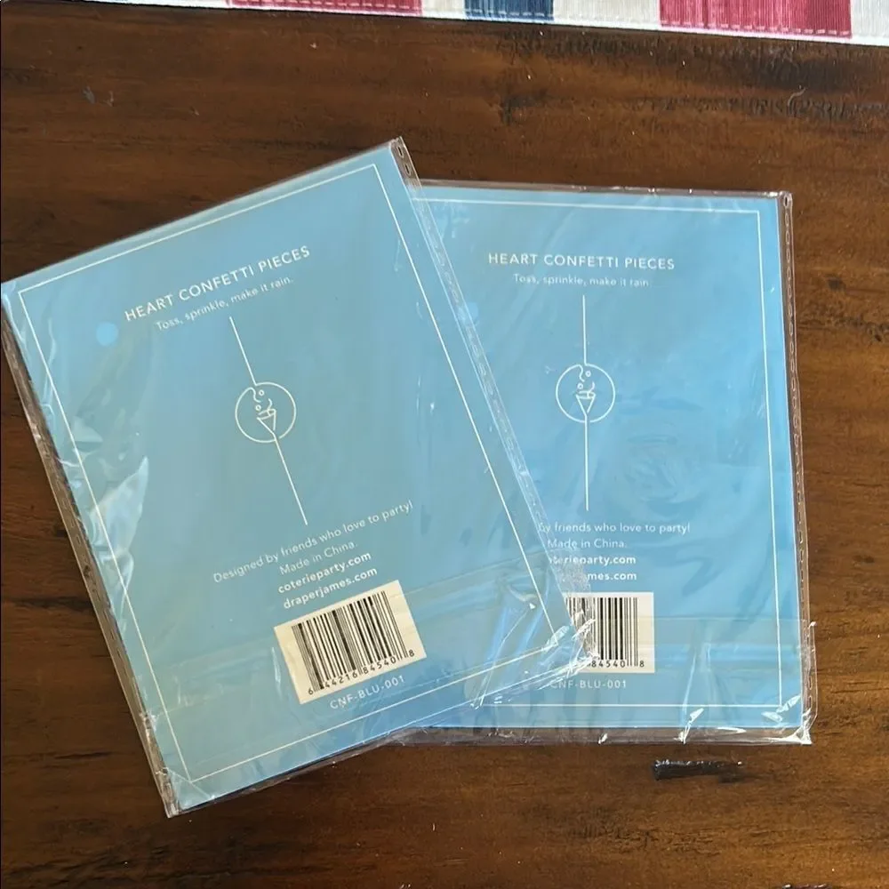 Draper James Heart Confetti in Blue and White set of 2 new